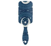 Boho Moon Blue detangling brushes for black women blow drying Designed head massager scalp for straight hair for Effortlessly Defined Curls & Waves with Ergonomic handle