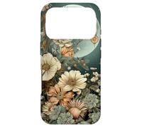 Boho Moon Wildflower Floral on Sage Green Background Case for iPhone 17 Pro