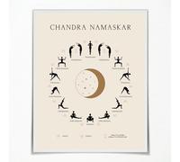 Boho Moon Yoga Wall Art - Spiritual Room Decor, Namaste Yoga Poses, Canvas Prints (16x20inch, Unframed)