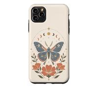 Boho Moth Butterfly Floral Celestial Moon Phases Nature Case for iPhone 11 Pro Max