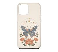 Boho Moth Butterfly Floral Celestial Moon Phases Nature Case for iPhone 12/12 Pro