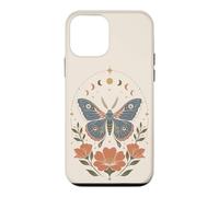 Boho Moth Butterfly Floral Celestial Moon Phases Nature Case for iPhone 12 mini