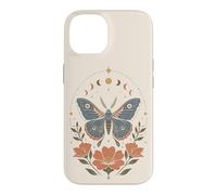 Boho Moth Butterfly Floral Celestial Moon Phases Nature Case for iPhone 14