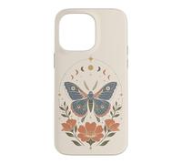 Boho Moth Butterfly Floral Celestial Moon Phases Nature Case for iPhone 14 Pro Max