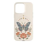 Boho Moth Butterfly Floral Celestial Moon Phases Nature Case for iPhone 15 Pro Max