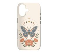 Boho Moth Butterfly Floral Celestial Moon Phases Nature Case for iPhone 17