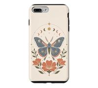 Boho Moth Butterfly Floral Celestial Moon Phases Nature Case for iPhone 7 Plus/8 Plus