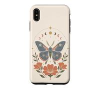 Boho Moth Butterfly Floral Celestial Moon Phases Nature Case for iPhone XS Max