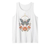 Boho Moth Butterfly Floral Celestial Moon Phases Nature Tank Top
