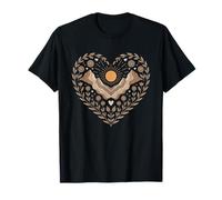Boho Mountain Heart with Sun and Flowers Folk Art Nature T-Shirt