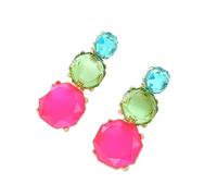 Boho Multicolor Resin Statement Earrings for Women Girls Geometry Retro Candy Color Drop Dangle Earrings Colorful Trendy Cute Summer Party Jewelry