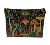 Boho Mushroom Makeup Bag, Vintage Mushrooms Cosmetic Bag Makeup Pouch | Evil Eye Travel Toiletry Bags for Women Girls Friends Sisters Wife Christmas Friendship Graduation Birthday Gifts