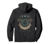 Boho Mushrooms BACKPRINT Cottage Core Aesthetic Moon Phases Pullover Hoodie