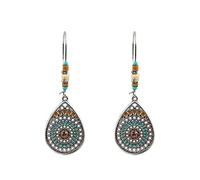 Boho National Teardrop Shape Dangle Earrings Ethnic Droplet Drop Earrings Women Personnality Ear Jewelry, Zinc, No Gemstone