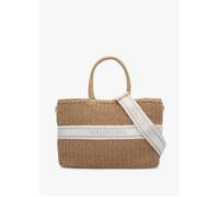Boho Natural Bianco Woven Shopper Bag - White Fabric / One Size