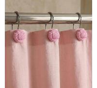 Boho Nautical Shower Curtain Hooks: Farmhouse Rope Knot Shower Rings-12Pcs