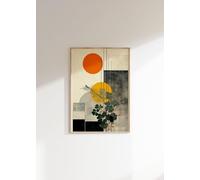 Boho neutral modern wall art, contemporary abstract art print, wabi sabi Painting aesthetic poster Japanese home decor 40x60cm Frameless