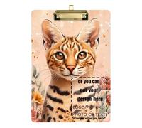 Boho Orange Cats Simple Customize mini clipboards Transparent for Football Softball Coaching Size 9 x 12