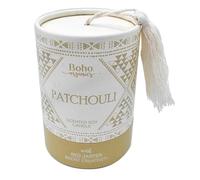 Boho Organics Patchouli Scented Soy Candle with Red Jasper Crystal - Natural Soy Wax Candle for Meditation, Relaxation & Creativity - Gift-Ready Jar with Lid - Boho Design - 200g