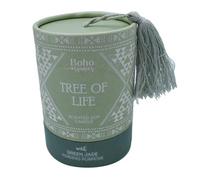 Boho Organics Tree of Life Scented Soy Candle with Green Jade - Purpose-Enhancing Aromatherapy Candle - Eco-Friendly Natural Crystal Candle for Meditation, Focus & Spiritual Wellness Gift
