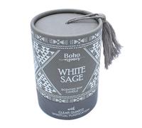Boho Organics White Sage Scented Soy Candle with Clear Quartz - Purifying Aromatherapy Crystal Candle - Natural Vegan Gift Candle for Energy Cleansing, Meditation & Spiritual Wellness