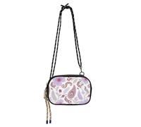 Boho Paisley Flower Bird Berry Red White Small Crossbody Bag for Mens Practical with Adjustable Strap Shoulder Bags Go shopping