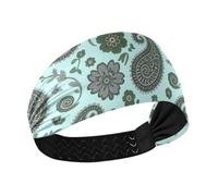 Boho Paisley Flower Bird Turquoise Green Cooling summer headbands for women Elastic head for washing face Gym Volleyball make up
