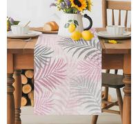 Boho Palm Branches Leaves Table Runner 70 Inches Long,Table Runners Kitchen Dining Tables Decoration for Home Party Decor, Romantic Pink Plants Tables Runner Wedding Dresser Scarf