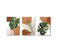 Boho Palm Leaf Green Plants Wall Art Canvas Paintings Modern Still Life Poster Prints Pictures for Living Room Decoration 40x60cmx3 No frame
