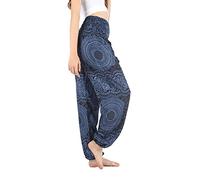 Boho Pants Harem Pants Yoga Trousers for Woman Bohemian Beach Pants - Blue - Medium