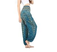 Boho Pants Harem Pants Yoga Trousers for Woman Bohemian Beach Pants - Green - Large