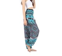 Boho Pants Harem Pants Yoga Trousers for Woman Bohemian Beach Pants - Green - Medium