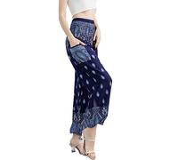 Boho Pants Harem Pants Yoga Trousers for Woman Bohemian Beach Pants, Hidden Gem Blue, 16-24