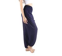 Boho Pants Harem Pants Yoga Trousers for Woman Bohemian Beach Pants, Solid Blue, 10-16 Tall