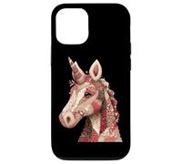Boho Patchwork Unicorn Head Rustic Floral Case for iPhone 12/12 Pro