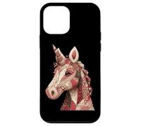 Boho Patchwork Unicorn Head Rustic Floral Case for iPhone 12 mini