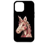 Boho Patchwork Unicorn Head Rustic Floral Case for iPhone 12 Pro Max