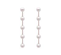 Boho Pearl Drop Dangle Earrings for Women 14K Gold Filled Multiple Real White Freshwater cultured Pearl Earrings (Gold)