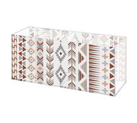 Boho Pencil Holder Small Desk Organiser, 4 Compartments Makeup Holder, Acrylic Make Up Tidy, Square Pen Caddy Pencil Organiser for Desk, Paint Brush Pot, Acrylic Storage Cute Accessories