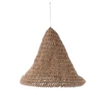 Boho Pendant Lamp Shade Round Hemp Cotton Ceiling Cover Khaki | Handcrafted Design, Adjustable Hanging Feature, Bedroom Interior Setting, Rustic Style for Home Decor