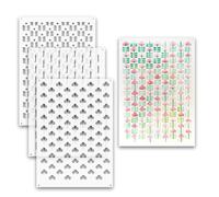 Boho Perfect Poppies x 3 Emboss-Ink Layering Stencil Set - wh