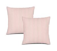 Boho Pillow Covers 18x18 Inch Set of 2 French Country Tan Ticking Stripe Pink Throw Pillows Covers Bohemian Carpet Ethnic Print Decorative Pillowcase Farmhouse Linen Cushion Case Decor for Home