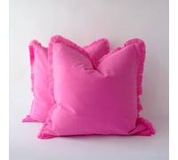 Boho Pillow Covers Hot Pink Pillow Covers 18x18 Soft Square Cushion Cases Decorative Pink Throw Pillows Set of 2 for Sofa Bedroom Car 18 x 18 Inch Hot Pink