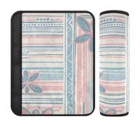 Boho Pink Blue Vintage Flowers 2 Pack car seat Belt Covers More Comfort Driving for Backpack forro para cinturon de segurida
