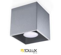 Sollux Lighting Quad Aluminium Grey 1 Light Classic Ceiling Light