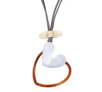 Boho Plastic Resin Heart Long Chain On the Neck Necklace for Women Clothes Jewelry Cashmere Suspension Collar