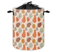 Boho Pumpkin Laundry Hampers With Drawstring Fall Rustic Abstract Laundry Baskets For Bathroom Autumn Minimalist Farmhouse Portable Clothes Storage Organizer Basket Geometric Doodle W 35 L 44 Cm