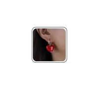 Boho Punk Gothic Small Black Heart Earrings Dangle Dainty Red Heart Hoop Earrings Tiny Drop Simple Smaller Cute Puffy Love Delicate Minimalist Trendy Jewelry for Women