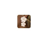 Boho Raffia Flower Earrings for Women White Flower Dangle Earrings Handmade Raffia Floral Ear-rings Summer Beach Vacation Accessories for Her, Rattan, No Gemstone