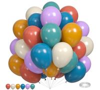 Boho Rainbow Balloons, Boho Rainbow Colorful Balloon, Retro Ivory White Yellow Orange Blue Purple Balloons for Girls Woman Boys Boho Birthday Baby Shower Bridal Shower Wedding DIY Party Decorations